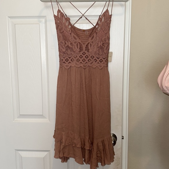 NWT Free People Adella mini mauve light pink lace dress BLOGGER'S FAVE! - Picture 10 of 14